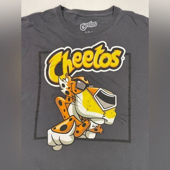 Cheetos Chester Cheetah Graphic T-shirt Men XL Gray Short Sleeve - Picture 2 of 5